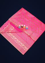 Load image into Gallery viewer, Radiant in Pink: Bright Pink Saree with Golden All-Over Work
