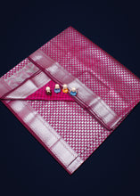 Load image into Gallery viewer, Regal Charm: Wine Colour Silk Saree with Silver Zari
