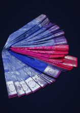 Load image into Gallery viewer, Captivating Pink and Navy Blue Silk Saree - A Timeless Fusion of Grace and Allure!
