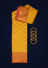 Load image into Gallery viewer, The Luminous Yellow Saree with Golden Zari Weaving
